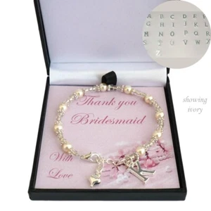 Armbänder Mit Buchstabe Charms, Geschenkpackung für Bridesmaid, Tochter, Someone - Bild 1 von 8