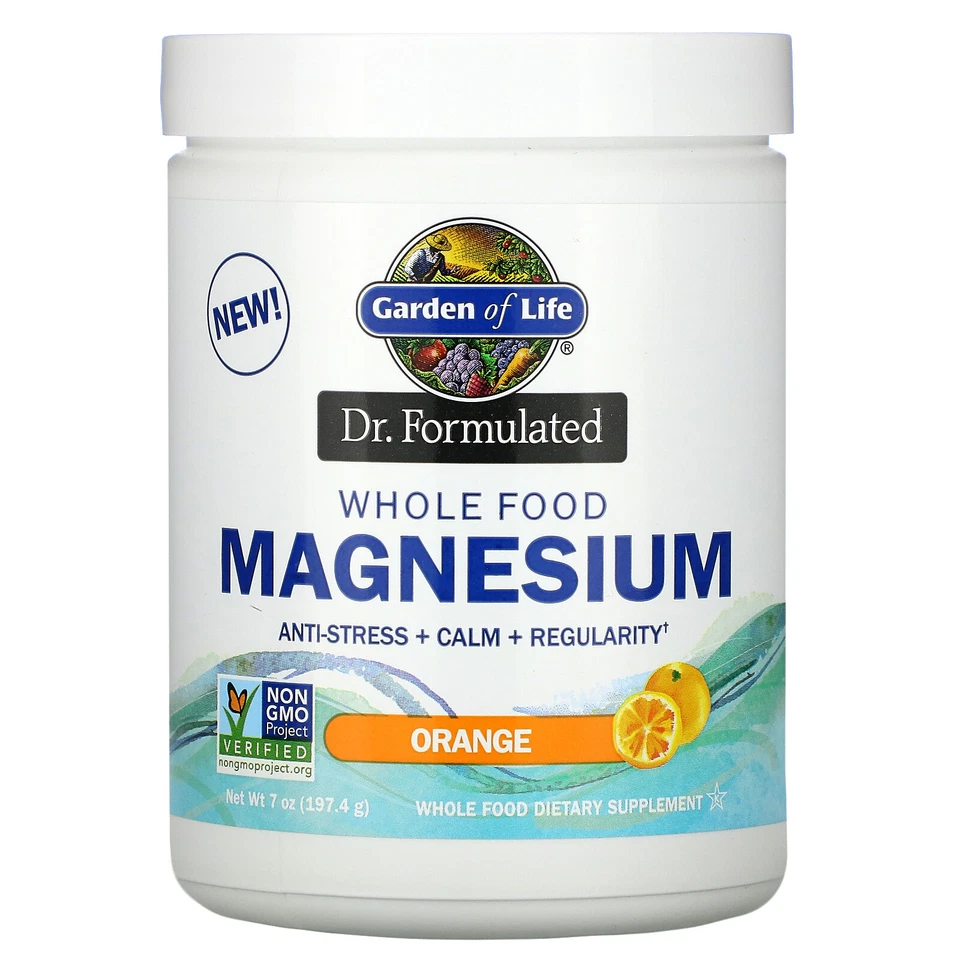 Garden of Life Dr. Formulado - Alimentos integrales Magnesio en polvo - Naranja - 7 oz (197,4 Foto 1 de 1