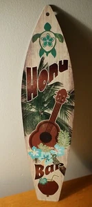 HONU BAR Turtle Ukulele Coconut Tropical Drink Sign Tiki Beach Surfboard Decor - Picture 1 of 5