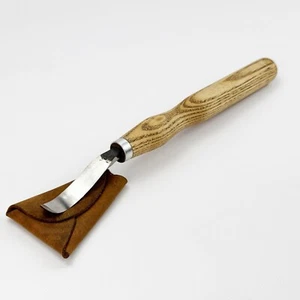 Handgeschmiedetes Langhakenmesser - 52100 Stahlklinge, Eschengriff, Löffelschnitzen. - Bild 1 von 11