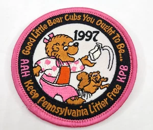 Vintage 90s The Berenstain Bears Iron on Patch Keep Pennsylvania Clean Sister - Picture 1 of 15