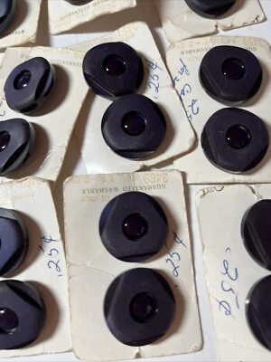 45 Vintage Domed Buttons Blumenthal Blue Washable 2 sizes - Image 1 of 4