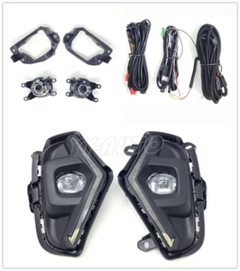 Fit 2019-2024 Rav4 DRL Signal Dual Color Clear LED Fog Lights Kit w/Wire Switch - Picture 1 of 10