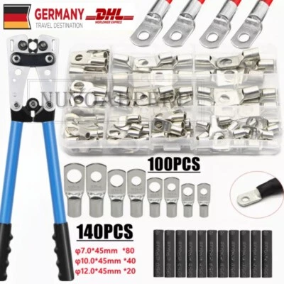 240 x Sortiment Rohrkabelschuhe Set Batteriekabelschuh-Crimpwerkzeug 6-50mm² - Bild 1 von 4