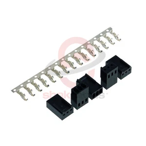 5 pièces x connecteur d'alimentation ventilateur noir Shakmods 3 broches femme + 15 broches gratuites - Photo 1/3