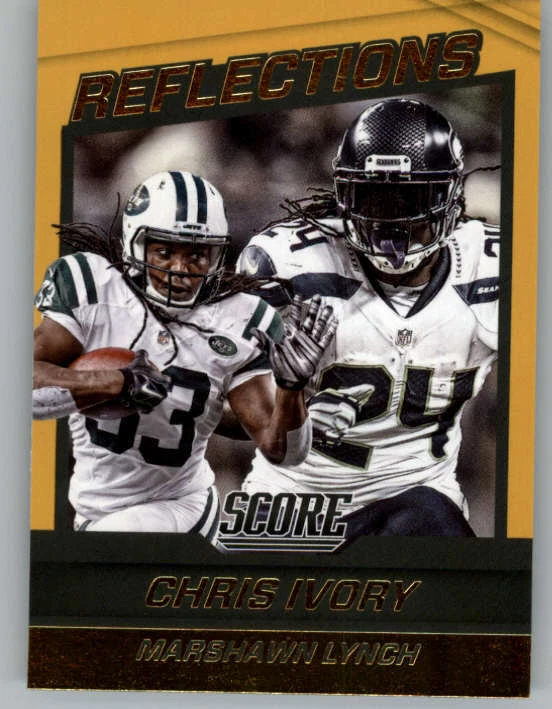 2016 Score Reflections Gold #5 Chris Ivory/Marshawn Lynch (ref 149857) - Image 1 of 2