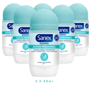 6 X 50ml Sanex Dermo Active Freshness 48H Antiperspirant Deodorant Roll On - Picture 1 of 8