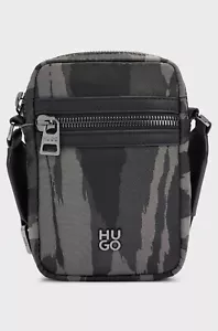 HUGO Mens Crossbody Bag Dark Grey With Logo - Elliott NS_Rep mini - Picture 1 of 6