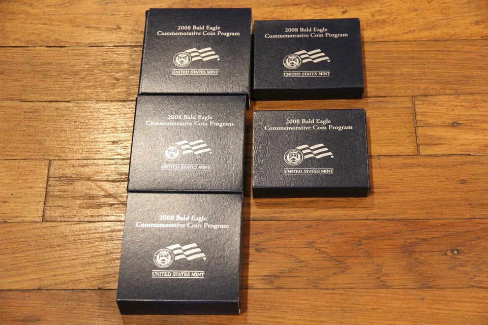 Three 2008-P $1 Bald Eagles  and Two Half Dollars(Proof)  - Image 1 of 1