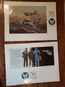 WORLD WAR II 50TH ANNIVERSARY FINE ART SERIES,US AIRFORCE. 12 PRINTS. 24"x18" - Picture 1 of 8