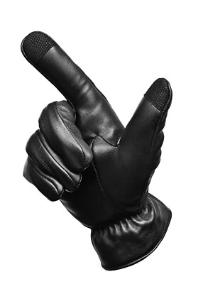 Nuevos Guantes de Conducción para Hombres Cuero Genuino Pantalla Táctil Moda Guante Forro Térmico Foto 1 de 4