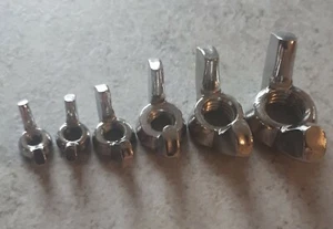 Stainless Steel Butterfly Wing Nuts - American Style M3 M4 M5 M6 M8 M10 - Picture 1 of 4