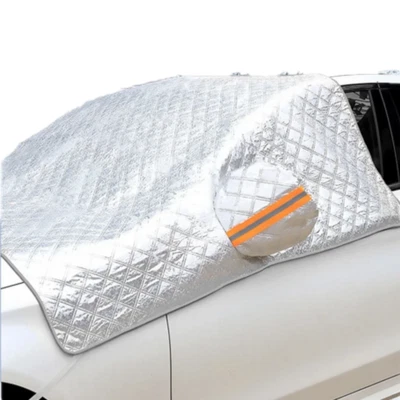 Car Snow Cover Front Windshield Winter Frost Shield Sunshade Outdoor Windproof - Image 1 of 4
