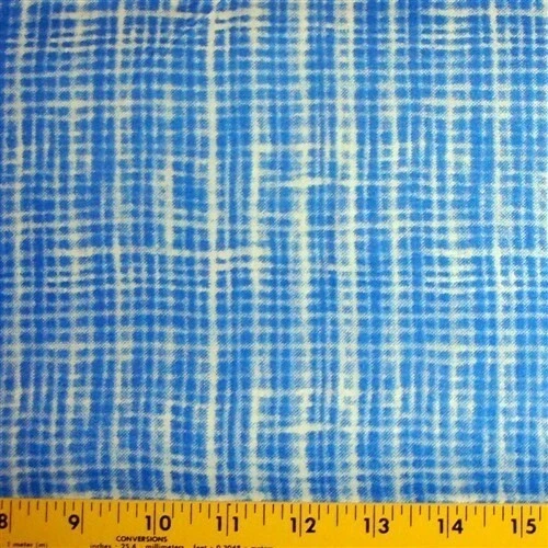 Cute Dog Fence Prints on Blue Cotton Fabric By The Yard - Image 1 of 1