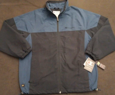 Новый с Ярлыками Vtg NOS мужчин Med чемпион синий полный молнии сотового телефона карман флис с подкладкой пальто - Изображение 1 из 4