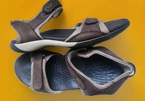 Clarks Walking Sandals Womens 9 M Eu 40 Leather Insole Slingback Brown Nubuck - Picture 1 of 6