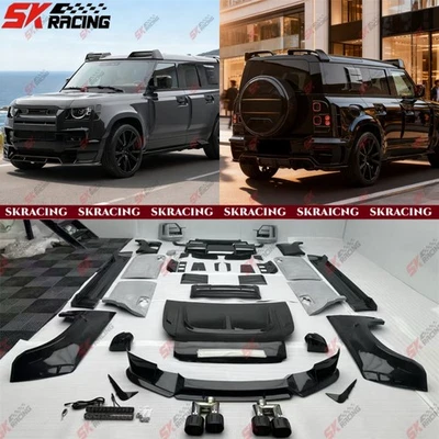 Kits de carrocería faldones laterales labio delantero trasero de fibra de carbono seco para Land Rover Defender 110 Foto 1 de 4
