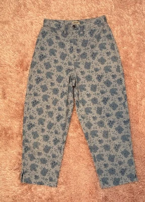 Pantalones para mujer Capri Vintage Cherokee azul floral talla 4 Foto 1 de 4