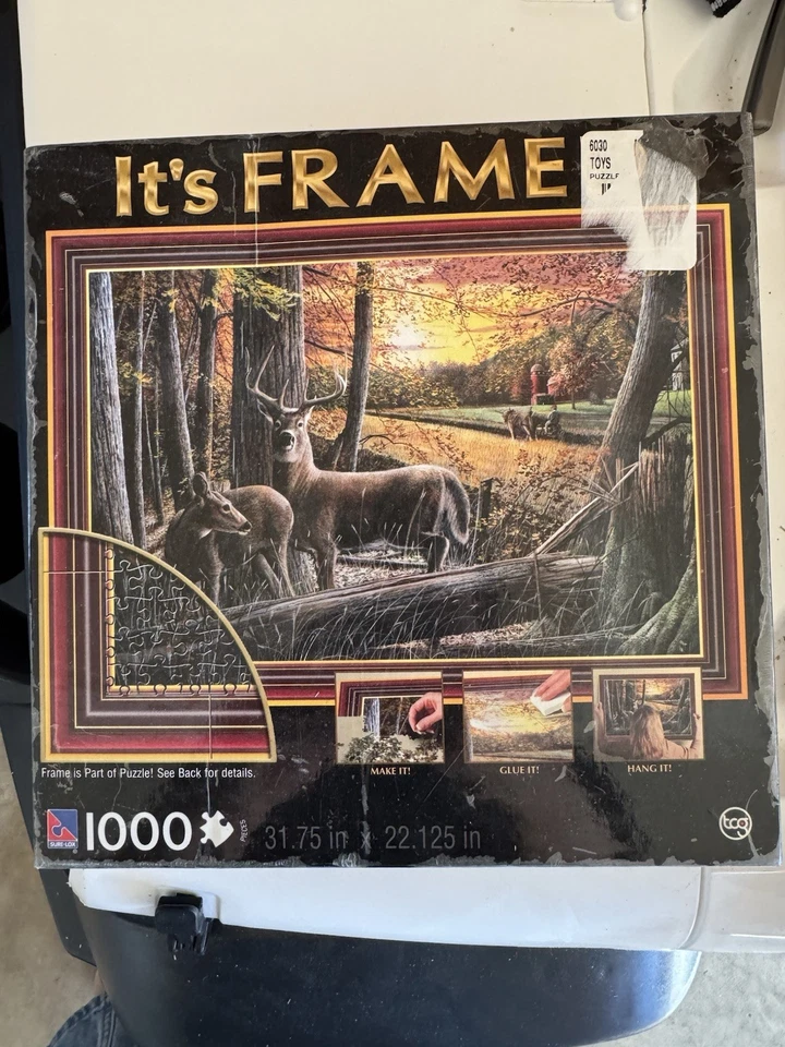 It’s Framed 1000 Piece Jigsaw Puzzle by TCG – Deer in Forest Scene – - Image 1 of 4