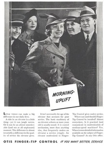 1937 Otis: Morning Uplift Vintage Print Ad - Bild 1 von 1