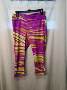 Leggings Capri Xersion Mujer M Activos Atléticos Patrón Cordón Púrpura Amarillo - Imagen 1 de 15