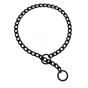 Schwere Kette Hunde Metall Halsband schwarz Größe Large verstellbar legierter Stahl Metallhalsband - Bild 1 von 5
