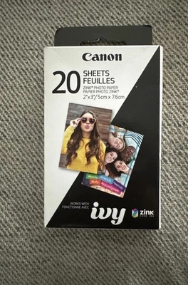 Canon ZINK Photo  Paper 2" x 3" for Canon Ivy mini photo printers  20 Sheets - Image 1 of 4