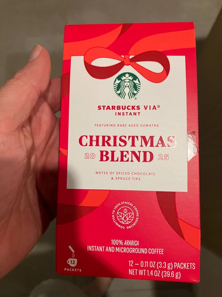 lot of 5 boxes Starbucks Via Instant Christmas Blend   Coffee  exp  Aug   2026 - Image 1 of 1