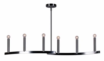 Araña lineal Forte Lighting 7175-06 níquel 6 luces 41-1/2" W Foto 1 de 4