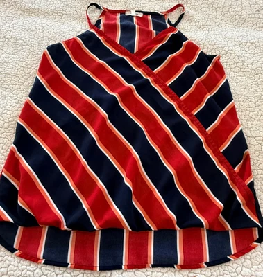 Colorful striped business dress casual stripe tank top blouse sz XS ladies women - Image 1 of 4