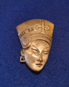 Vintage TRUART Sterling Silver Brooch. Egyption Revival. Queen Nefertiti. - Picture 1 of 7