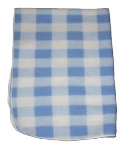 Manta de bebé de colección Carters azul blanco a cuadros de guinga cuadrada polar 32x42" - Imagen 1 de 2
