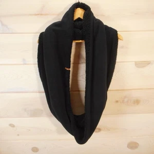 Eddie Bauer Fleece Cowl Loop Scarf Black Plush Cozy Warm - Picture 1 of 9