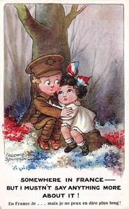 WW1  FRED SPURGIN   Somewhere in France   Military Postcard - Foto 1 di 2