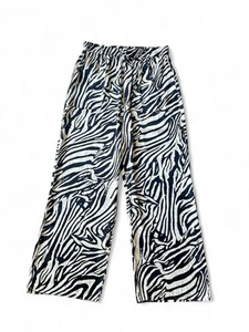 Pantalones JOIE Para Mujer M Animal Estampado Cebra Cintura Elástica Pull On Pierna Ancha Satinado - Imagen 1 de 5