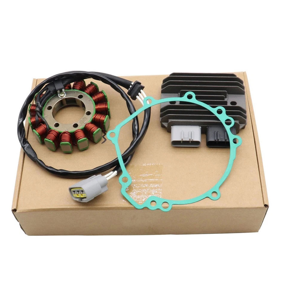 НОВЫЙ МАГНИТО КАТУШКА СТАТОР + ВЫПРЯМИТЕЛЬ НАПРЯЖЕНИЯ + ПРОКЛАДКА для 2008-10 Ninja ZX10R ZX1000 - Изображение 1 из 4