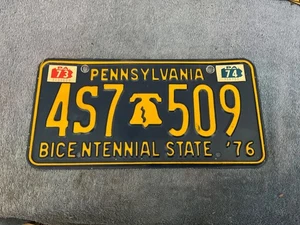 Pennsylvania License Plate Bicentennial State 1976 w/ 1973 & 74 Sticker 4S7-509 - Picture 1 of 1