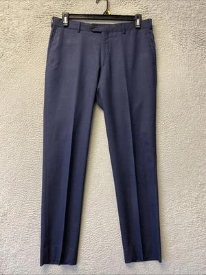 Pal Zileri Dress Pants Mens 34x32 Navy Wool Slim Fit Flat Front /160-31 - Image 1 of 4