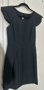 J. Crew Size 2 Women's Mini Dress Caps Sleeve Boat Neck Solid Black - Picture 1 of 9