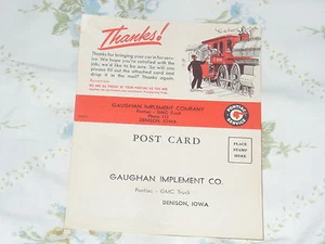 1949-1954 Pontiac Fold Over Customer Service Post Card - 'Thanks' - Train - Picture 1 of 3