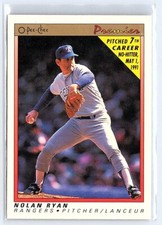 NOLAN RYAN  RANGERS  1991 OPC O-PEE-CHEE PREMIER #102  7th NO HITTER