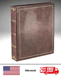 Magnetic Self-Stick 3-Ring Photo Album 100 Pages (50 Sheets), Brown - Picture 1 of 3