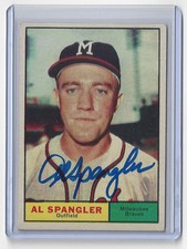 1961 BRAVES Al Spangler signed card Topps #73 AUTO Autographed Milwaukee Braves