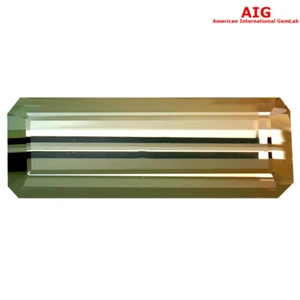 3.80 ct AIG CERTIFIED OCTAGON CUT (16 X 6 MM) BI-COLOR TOURMALINE STONE - Picture 1 of 2