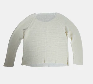 Eileen Fisher Organic Linen Ribbed Sweater Neck Long Sleeve Top Daisy XL NWT - Picture 1 of 12