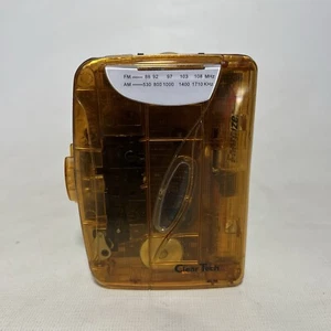 Clear Tech Translucent Orange AM/FM Radio Cassette Player Vintage Tested Works - Picture 1 of 6