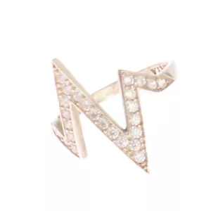 NIALAYA Ring Authentic Womens Clear CZ 925 Silver s. US5,5 / EU51 RRP $100 - Picture 1 of 6
