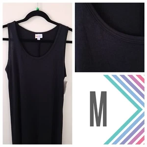 NEW LuLaRoe DANI Maxi Dress M MEDIUM Solid Black Long Sleeveless Womens NWT - Picture 1 of 2
