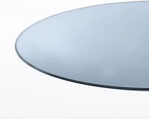 Tavolo rotondo 20" pollici spessore 1/2" vetro trasparente con bordo ogee e vetro temperato - Foto 1 di 6