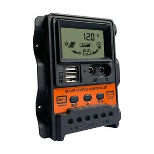 Controlador cargador de panel solar de 30 A de 12 V/24V 2 regulador LCD de batería USB - Imagen 1 de 11